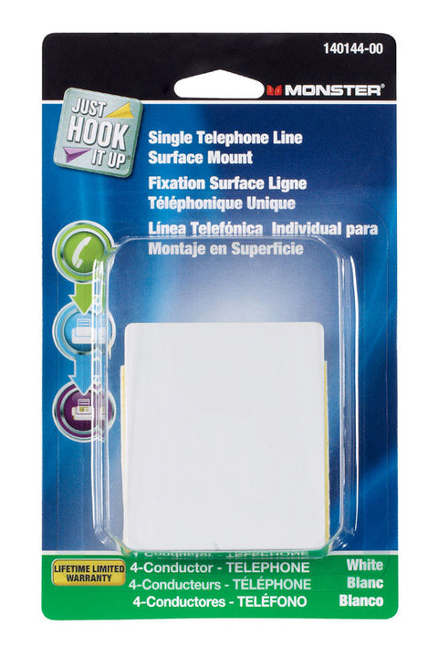 Monster Cable 1 Single Telephone Line Surface Mount Jack