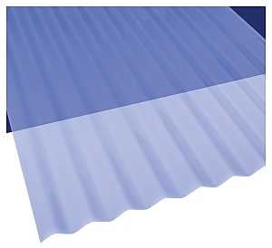 Sun N Rain 106633 Corrugated Roofing Panel, 12 ft L, 26 in W, PVC, Clear Blue, Pack of 10