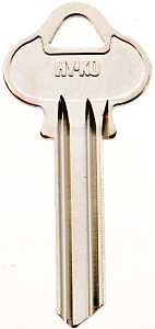 Hy-Ko 11010L4 Key Blank, Brass, Nickel, For: Lockwood Cabinet, House Locks and Padlocks, Pack of 10