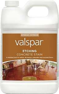 Valspar 024.0082070.007 Concrete Etching Stain, Marble, Tan, Liquid, 1 gal, Pack of 4