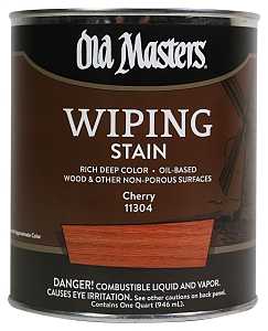 Old Masters 11304 Wiping Stain, Clear, Liquid, 1 qt, Can