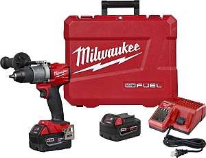 Milwaukee M18 FUEL 2804-22 Hammer Drill Kit, Battery Included, 18 V, 5 Ah, 1/2 in Chuck, Ratcheting Chuck
