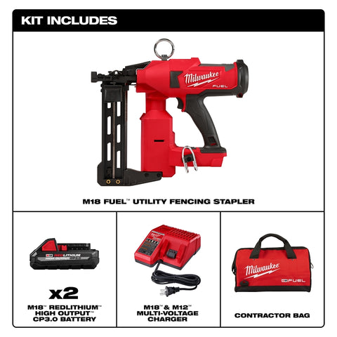 Milwaukee M18 FUEL 2843-22 Stapler Kit, Battery Included, 18 V, 3 Ah, 1/2 in W Crown, Fine Wire Staple, 60 Magazine