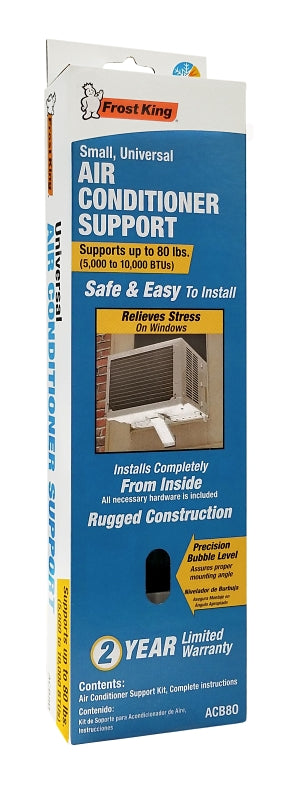 Frost King ACB80H Air Conditioner Bracket, Light-Duty, Steel, White, Epoxy-Coated