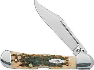 Case 133 Folding Pocket Knife, 2.72 in L Blade, Tru-Sharp Surgical Stainless Steel Blade, 1-Blade, Amber Handle