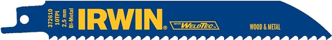 Irwin 372610P5 Reciprocating Saw Blade, 3/4 in W, 6 in L, 10 TPI, HSS Cutting Edge