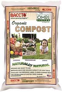Baccto 1920 Organic Compost, Solid, Dark Brown/Light Brown, Faint Soil, Bag