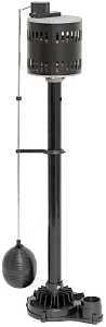 Superior Pump 92553 Sump Pump, 1-Phase, 3.06 A, 120 V, 0.5 hp, 1-1/2 in Outlet, 60 gpm, Thermoplastic