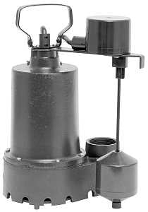 Superior Pump 92541 Sump Pump, 4.9 A, 120 V, 0.5 hp, 1-1/2 in Outlet, 55 gpm, Iron