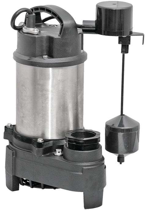 Superior Pump 92571 Sump Pump, 7.5 A, 120 V, 0.5 hp, 2 in Outlet, 75 gpm, Iron/Stainless Steel