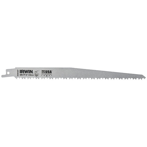 Irwin IWAR596P Reciprocating Saw Blade, 0.74 in W, 9 in L, 5/6 TPI, HSS Cutting Edge