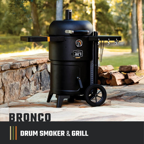 Char-Broil 19202089 Drum Smoker, Porcelain-Coated Steel Cooking Surface, Charcoal, Steel, Black