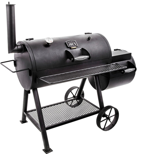 Oklahoma Joe's Highland 15202031 Offset Smoker, Charcoal, Porcelain, Black