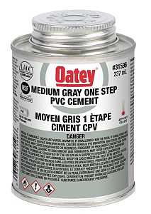 Oatey 31596 One-Step Cement, 236 mL Can, Liquid, Gray