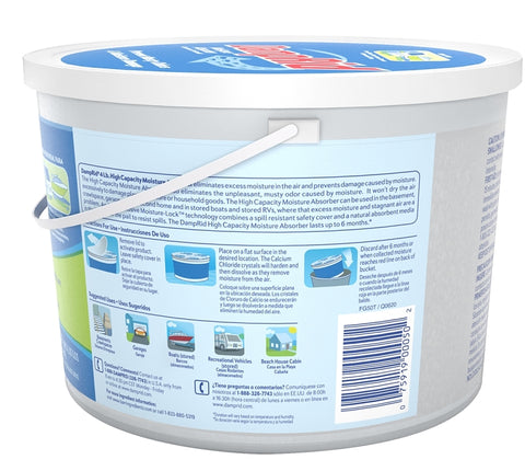 DampRid FG50FFESB Moisture Absorber, 2 lb, Bucket, Pellet, Odorless, Pack of 2
