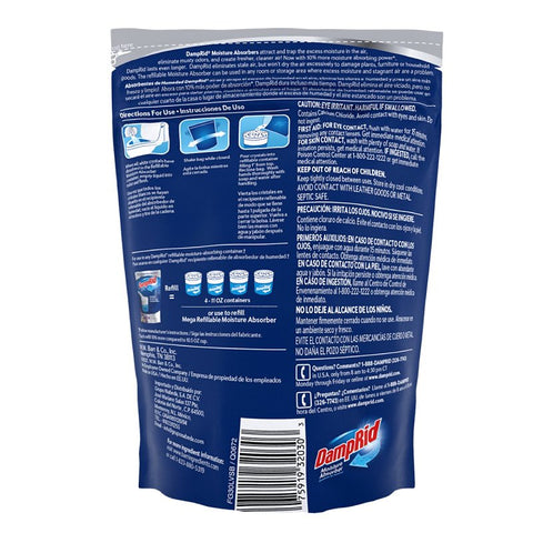 DampRid FG30LVSB Moisture Absorber Refill, 44 oz, Bag, Solid, Lavender Vanilla, Pack of 3