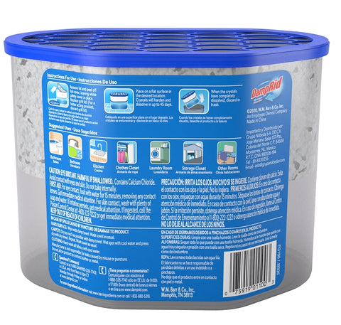 DampRid FG100 Fragrance-Free Disposable Moisture Absorber, 10.5 oz Tub, Solid