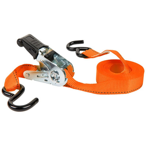 Keeper 05506 Tie-Down, 1 in W, 15 ft L, Polyester, Yellow, 500 lb, S-Hook End Fitting