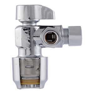 SharkBite Max Series UR25558 Dual Outlet Angle Stop Ball Valve, 1/2 x 3/8 x 3/8 in Connection, 125 psi Pressure