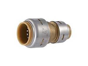 SharkBite Max Series UR058A Reducing Pipe Coupling, 1/2 x 3/4 in, Brass, 250 psi Pressure