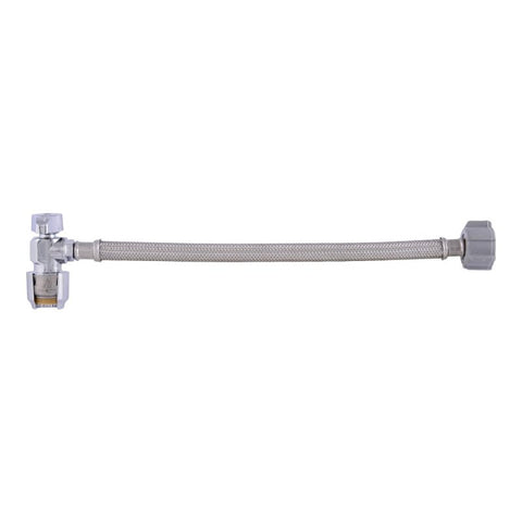 Cash Acme ClickSeal Series 24656 Braided Toilet Connector, Flexible, 1/2 in Inlet, Ballcock Inlet, 7/8 in Outlet