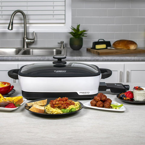 Presto Tuxedo 06854 Skillet Multi-Cooker, 16 in W Cooking Surface, 1500 W, White, Digital Control, Pack of 2