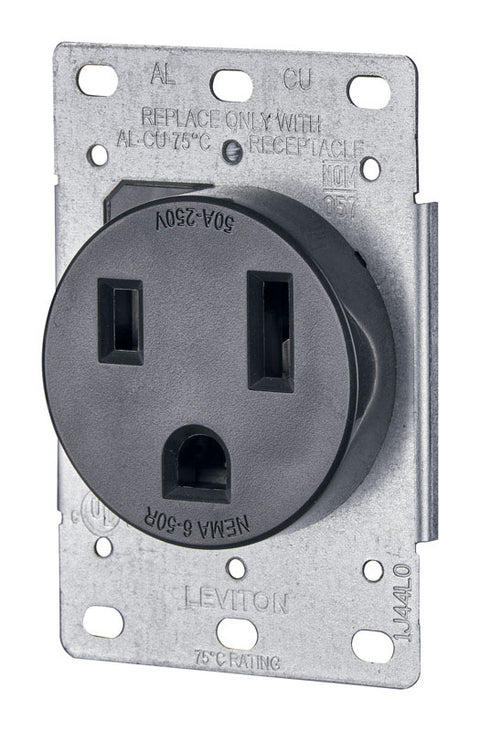 Leviton Electrical Receptacle 50 amps 6-50R 250 volts Black