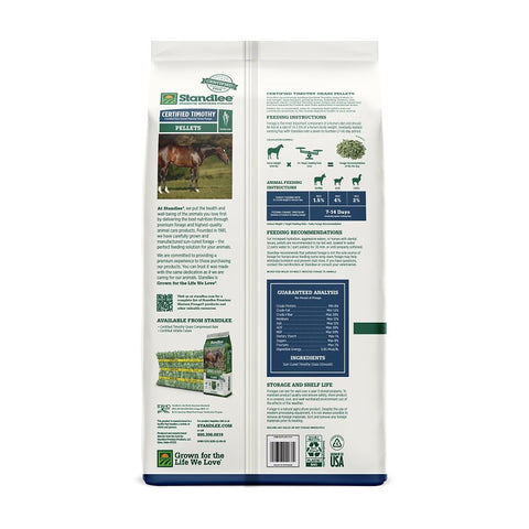 Standlee 1275-30111 Timothy Grass Feed, Pellet, 40 lb