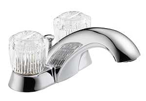 Delta Classic Series 2522LF Bathroom Faucet, 6.25 in L, 6.42 in W, 3.25 in H, Rigid Spout, Chrome Plated