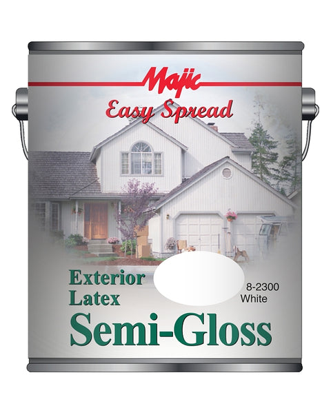 Majic Paints 8-2300-1 Exterior House Paint, Semi-Gloss, White, 1 gal Pail, Pack of 4