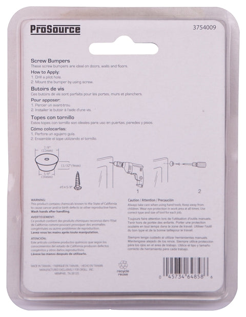 ProSource FE-50660-PS Furniture Leg Tip, Round, Rubber, Black, 7/8 in Dia, 11/32 in H