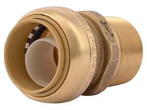 SharkBite U140LFA Pipe Connector, 1 in, MNPT, Brass, 200 psi Pressure