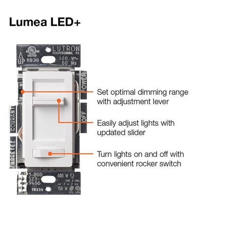 Lutron Lumea White 150 W 3-Way Dimmer Switch 1 pk
