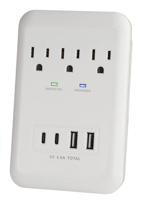 PowerZone ORSUC418 Surge Protector, 4-Outlet