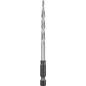 DEWALT DW2538 Drill Bit, 11/64 in Dia, 3-1/2 in OAL, Countersink, Spiral Flute, 2-Flute, 1/4 in Dia Shank, Hex Shank