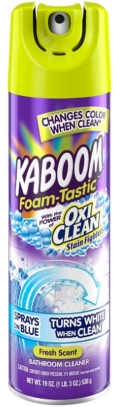 Kaboom Foam-Tastic 35270 Bathroom Cleaner, 19 oz, Liquid, Citrus, Dark Blue