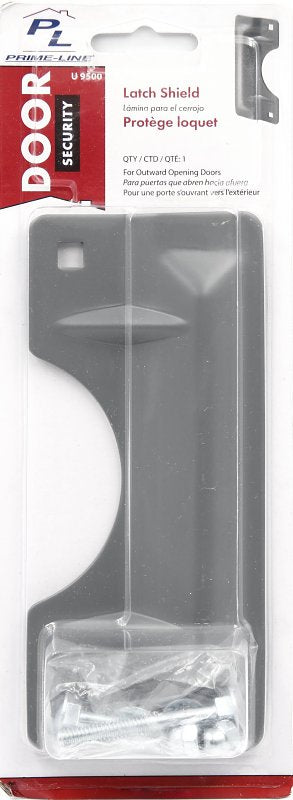 Defender Security U 9500 Latch Shield, 7 in L, 3 in W, Steel