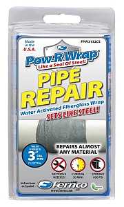 Powerwrap Pow-R Wrap FPW3132CS Pipe Wrap Repair Kit, 132 in L, 3 in W, Epoxy/Fib ...