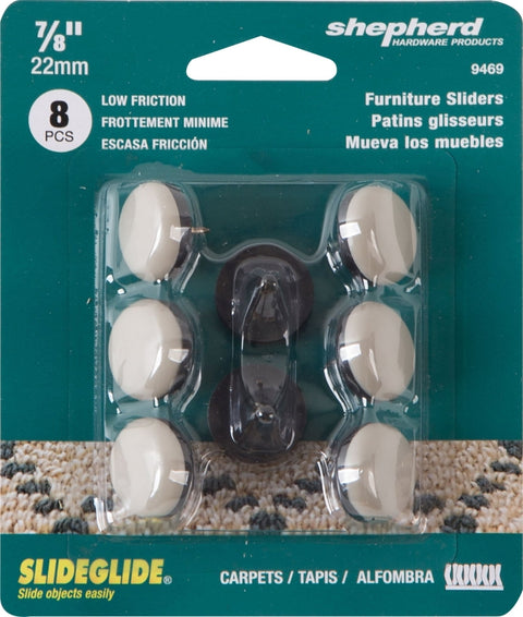 Shepherd Hardware 9469 Furniture Pad, Polyethylene, Black/Tan, 8/PK