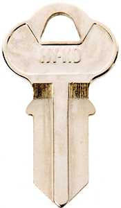 Hy-Ko 11010CG1 Key Blank, Brass, Nickel, For: Chicago Cabinet, House Locks and Padlocks, Pack of 10