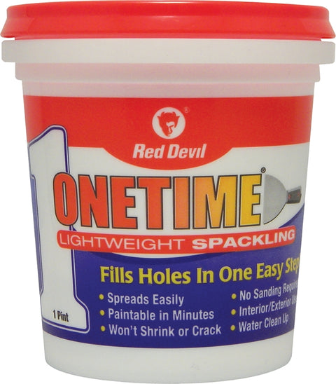 Red Devil 0548 Lightweight Spackling, Latex, Oil Base, White, 1 pt Tub
