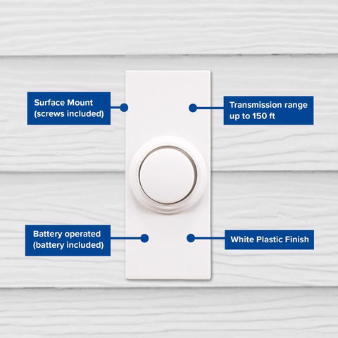 Heath Zenith White Plastic Wireless Pushbutton Doorbell – Shell Lumber ...
