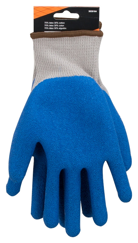 Diamondback GV-SHOWA/XL Gripper Work Gloves, Unisex, 10-1/4 in L, Knit Liner Cuff, Rubber Latex Coating, Cotton/Latex