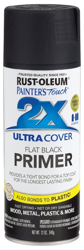 Rust-Oleum 249846 Spray Paint, 12 oz Can, 10 to 12 sq-ft Coverage Area, Solvent Base, Flat, Black