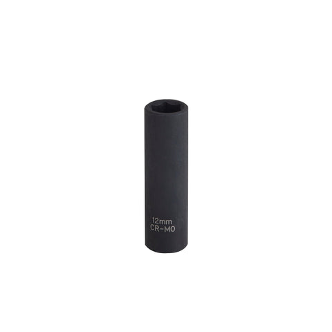 Vulcan MT6580142 Deep Impact Socket, 12 mm Socket, 3/8 in Drive, Deep Drive, 6-Point, Chrome Molybdenum Steel