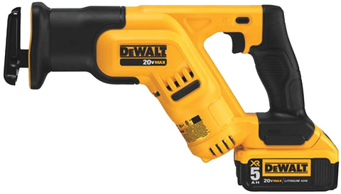 DEWALT DCS387P1 Series Reciprocating Saw Kit, Battery Included, 20 V, 5 Ah, 1-1/8 in L Stroke, 0 to 2900 spm