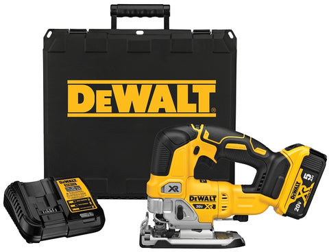 DEWALT DCS334P1 Jig Saw Kit, Battery Included, 20 V, 5 Ah, 3/8 in Cutting Capacity, 1 in L Stroke, 0 to 3200 spm