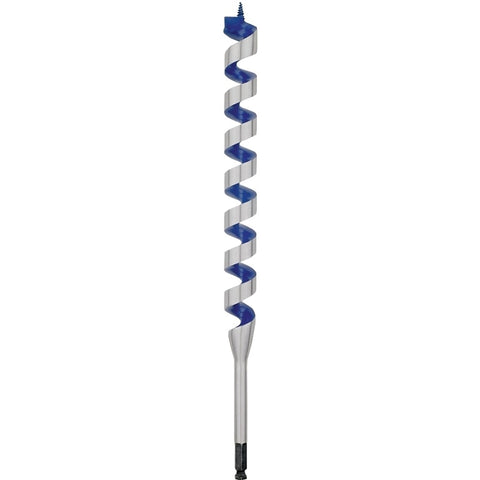 Irwin 3043015 Auger Drill Bit, 1-1/4 in Dia, 17 in OAL, Twist Flute, 1-Flute, 7/16 in Dia Shank