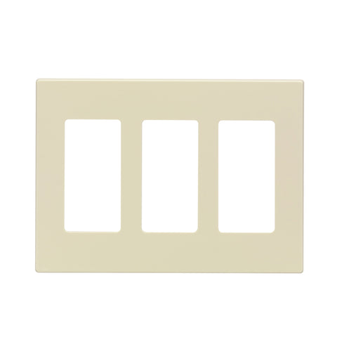 Leviton Decora Plus Almond 3 gang Polycarbonate Decorator Screwless Wall Plate 1 each
