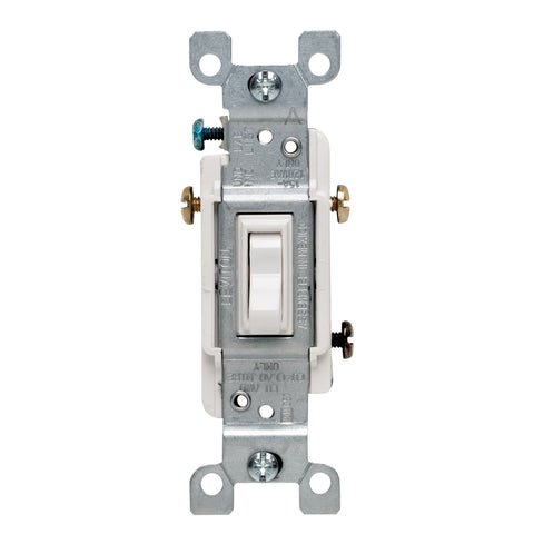Leviton 15 amps Three Pole Toggle AC Quiet Switch White 6 pk